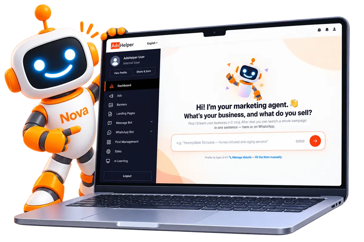 AdsHelper dashboard with NOVA