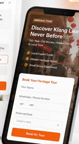 Landing page with conversion step